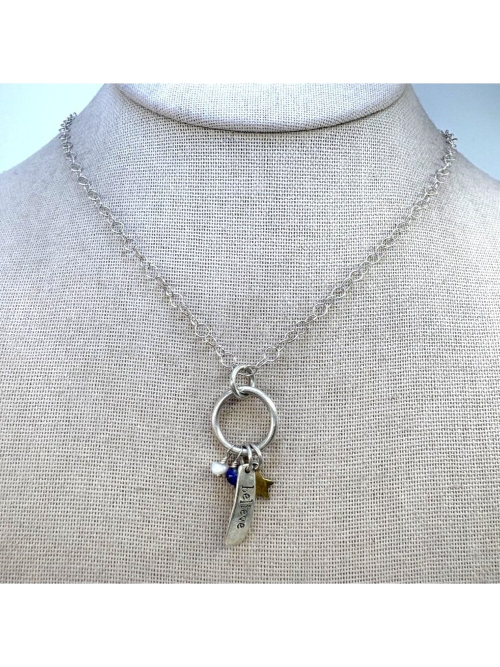 Far Fetched Charm Pendant Necklace Sterling Silver 925 Size 24" Length